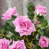 Outsunny Set of 2 Artificial Plants White Rose Floral in Pot, Fake Plants for Home Indoor Decor, 90cm, Purple