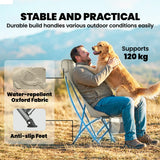Outsunny Camping Chair for Adults Heavy Duty Folding Camp Chair with Side Pocket and Carry Bag Khaki