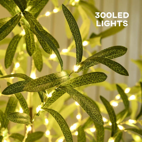 HOMCOM 300 LED Light Decorative Artificial Olive Tree - Green