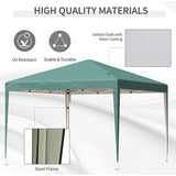 Outsunny 3 x 3M Garden Pop Up Gazebo Height Adjustable Marquee Party Tent Wedding Canopy with Carrying Bag, Green