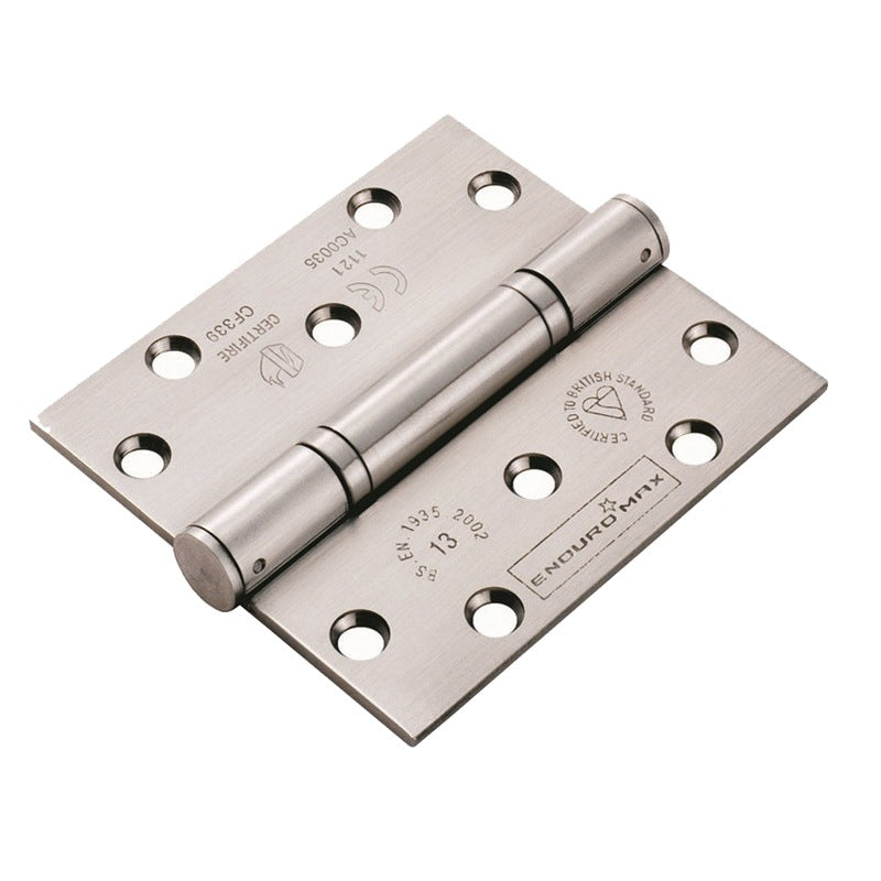 100 X 89 X 3MM NON REMOVABLE PIN THRUST BEARING HINGE GRADE 13 C/W SCREWS (PAIR) - SATIN STAINLESS STEEL - PAIR