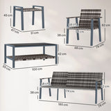 Outsunny Six-Piece Rattan Garden Sofa Set - Grey