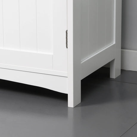 kleankin Pedestal Under Sink Cabinet with Double Doors, Modern Bathroom Vanity Unit, Storage Cupboard with Adjustable Shelves, White