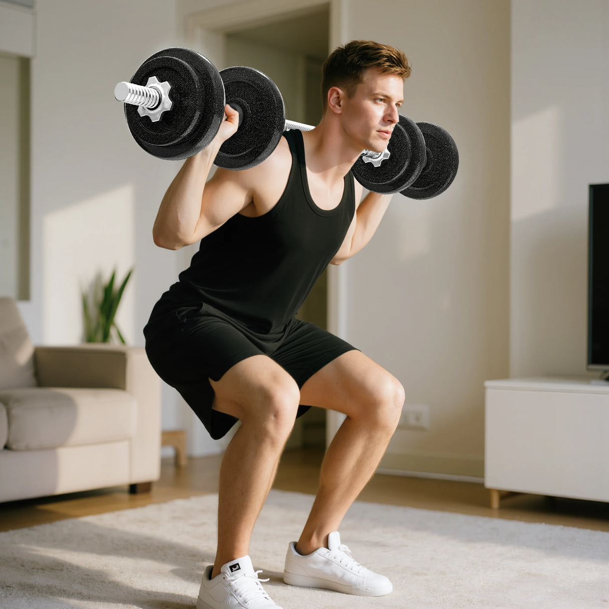 SPORTNOW 2-in-1 Adjustable Dumbbells Set, 20kg Weights Dumbbells Set with Non-Slip Grip for Strength Training, Weight Lifting, Bodybuilding, Home Gym Workout Equipment for Men & Women