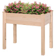 Outsunny Garden Wooden Planters， Rectangular Raised Bed,Flower Box, Fir Wood Indoor/Outdoor, Oak Tone, 86L x 46W x 76Hcm