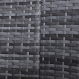 Outsunny Outdoor PE Rattan Garden Furniture with Cushioned, Patio Wicker Conversation Furniture Set, Round Daybed with Retractable Canopy, Coffee Table and Three Pillows, Grey/Blue Grey