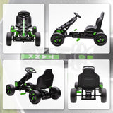 AIYAPLAY Pedal Go Kart for Kids Aged 3-6 Years, with Freewheel System, Brake, EVA Anti-Slip Wheels, Green