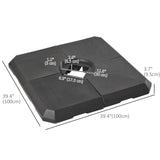 Outsunny Set of 4 Parasol Base Stand Weights for Cantilever Parasols, Water and Sand Filled, Up to 120kg, Black