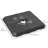 Outsunny Set of 4 Parasol Base Stand Weights for Cantilever Parasols, Water and Sand Filled, Up to 120kg, Black