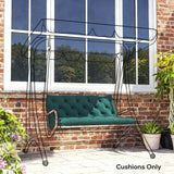 Outsunny 2 Seater Bench Pad, Garden Chair Cushion with Back and Ties for Indoor and Outdoor Use, 98 x 100 cm, Green