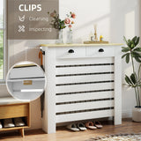 HOMCOM 95.5H x 111Wcm Radiator Cover, with Drawer - White