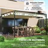 Outsunny 4 x 3 m Pergola, with Sliding Canopy - Cream
