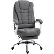 Vinsetto Office Chair, Computer Desk Chair, Linen Fabric Swivel Rolling Task Chair with Large Soft Padded Cushion, 135° Reclining Backrest and Retractable Footrest, Grey