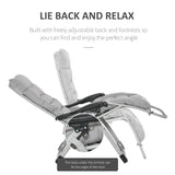 Outsunny 2pc Reclining Zero Gravity Sun Loungers ,Folding Chaise Lounge Chair with Cushions, Light Grey