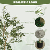 HOMCOM Set of Two Silk Leaf Artificial Olive Trees
