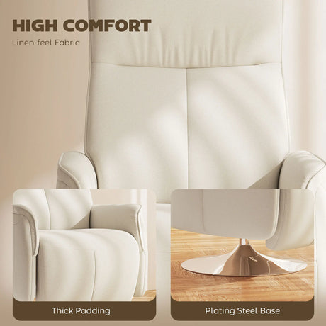 HOMCOM 10-Point Massage Recliner Armchair - Cream