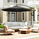 Outsunny 3m Overhanging Cantilever Parasol, with Cross Base - Black