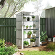 Outsunny Four-Tier Mini Greenhouse - Grey/White