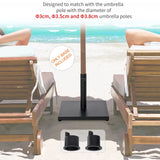 Outsunny 35/38/48MM 18KG Steel Square Parasol Stand Base w/ Adjustable Knob Umbrella Stand Garden Patio Outdoor Home, Black