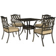 Outsunny Five-Piece Cast Aluminium Garden Dining Set - Bronze Tone