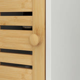 HOMCOM Bathroom Cabinet with Toilet Paper Holder - White