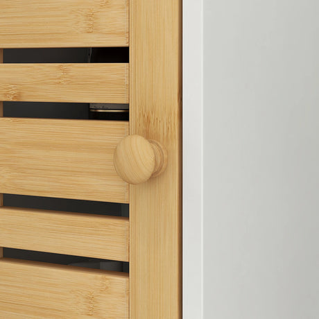 HOMCOM Bathroom Cabinet with Toilet Paper Holder - White