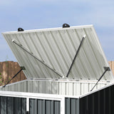 Outsunny 5ft x 3ft Garden 2-Bin Steel Storage Shed, Double Rubbish Storage Shed, Hide Dustbin w/ Locking Doors and Openable Lid