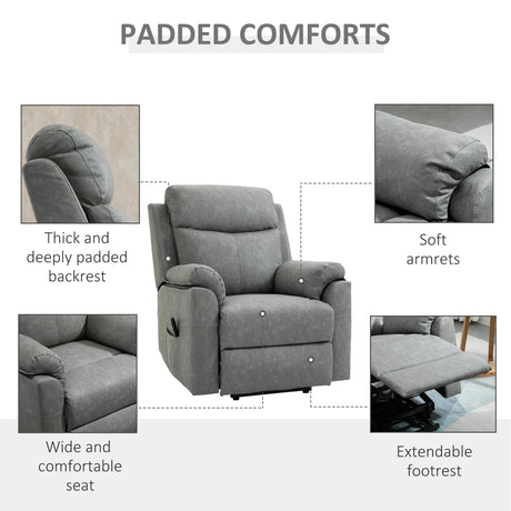 HOMCOM Faux Leather 70 Electric Riser Recliner Chair - Grey