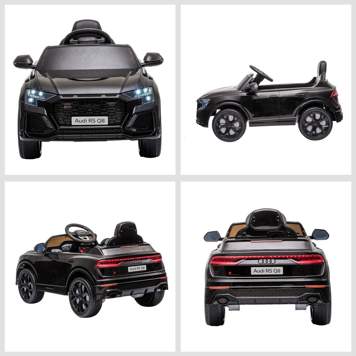 HOMCOM Licensed Audi RS Q8 Electric Ride On Car, with Remote Control, Black