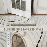 HOMCOM Modern Area Rug, Swirl Pattern Machine Washable Rug, Allergy-Friendly Floor Carpet for Living Room, Bedroom, Dining Room, Home Office, 230 x 160 cm, Cream White