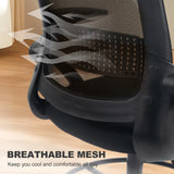 HOMCOM Painting Chair, Mesh Computer Desk Chair with Flip-up Armrests, Black