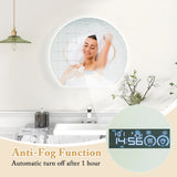 Half Circle LED Bathroom Mirror with Touch Switch and 3-Color Lights