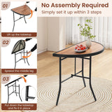 Half-Round Folding Event Table with Metal Frame