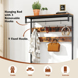178 cm Freestanding Hall Tree with Shoe Storage Bench-Brown