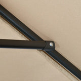 Outsunny 3x2m Patio Parasol Garden Umbrellas Canopy with Aluminium Tilt Crank Rectangular Sun Shade Steel, Khaki