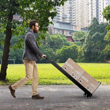 2 in 1 Hand Truck and Ladder Combo with Rubber Wheels, Handle for Warehouse, Garage, Home