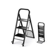 2 in 1 Hand Truck and Ladder Combo with Rubber Wheels, Handle for Warehouse, Garage, Home