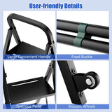 2 in 1 Hand Truck and Ladder Combo with Rubber Wheels, Handle for Warehouse, Garage, Home