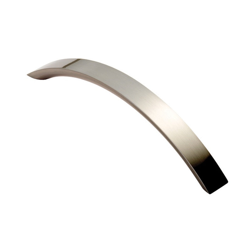 FTD CURVED CONVEX GRIP HANDLE 128MM C/C - SATIN NICKEL - 128 ( 146 ) - EACH