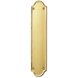 FINGER PLATE - SHAPED END - POLISHED BRASS - 305MM X 64MM - EACH