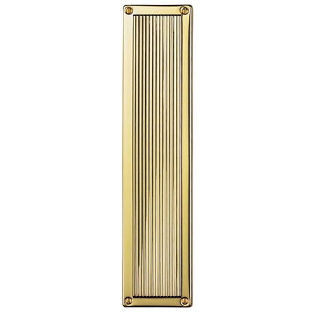 QUEEN ANNE - FINGER PLATE - POLISHED BRASS - 305MM X 70MM - EACH