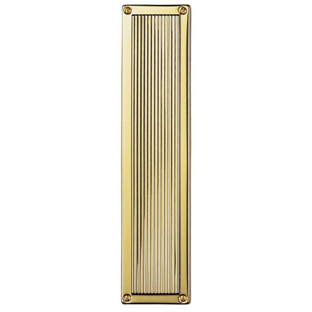 QUEEN ANNE - FINGER PLATE - POLISHED BRASS - 305MM X 70MM - EACH