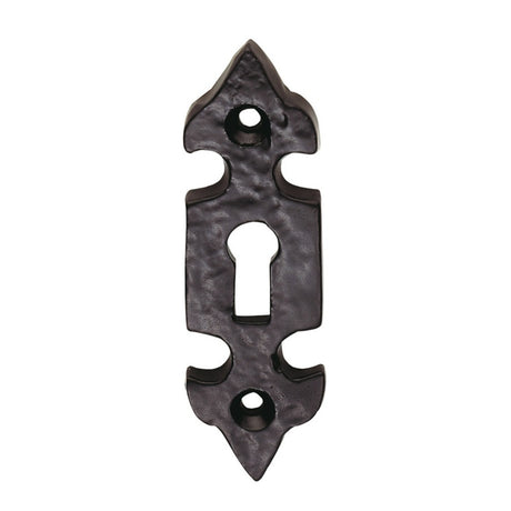 ESCUTCHEON - LOCK PROFILE FLEUR DE LYS FACE FIX - BLACK ANTIQUE - 84 X 25 - EACH