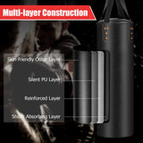 4-In-1 Hanging Punching Bag Set with Punching Gloves and Ceiling Hook