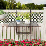 Railing Folding Table with 5-Level Adjustable Heights