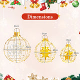 3 Pieces Pre-Lit Hanging Standing Lantern Balls Christmas Ornaments
