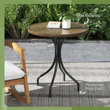 Outsunny 66cm Galvanised Steel Garden Table - Brown