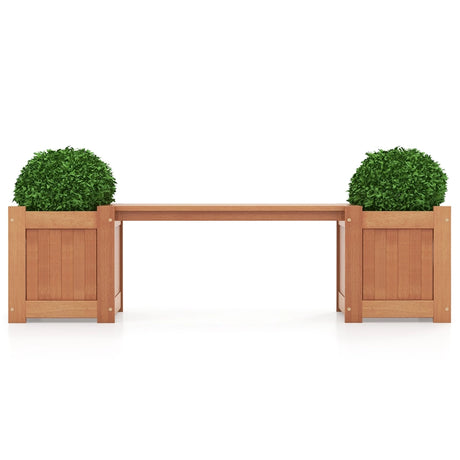 Hardwood Planter Box with Bench for Garden Yard Balcony