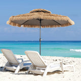 3M Hula Thatched Patio Tiki Umbrella for Beach Backyard Poolside