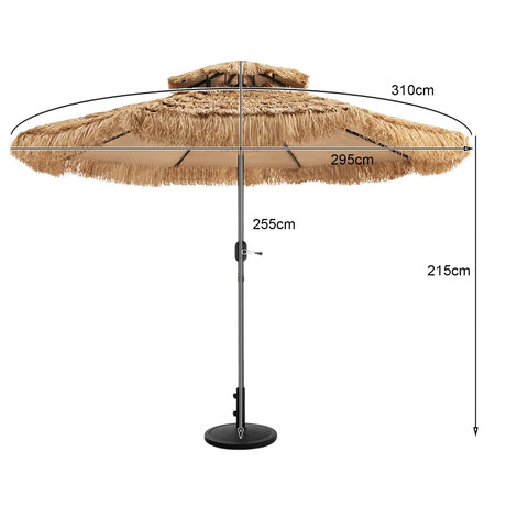 3M Hula Thatched Patio Tiki Umbrella for Beach Backyard Poolside